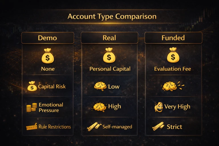 How to Start Forex Trading Safely for Beginners Using Demo, Real & Funded Accounts – Complete Starter Guide - Chapter 3