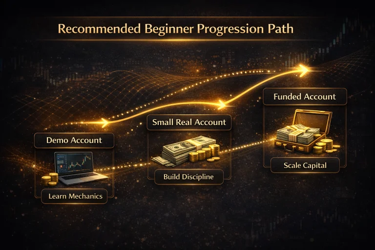 How to Start Forex Trading Safely for Beginners Using Demo, Real & Funded Accounts – Complete Starter Guide - Chapter 3