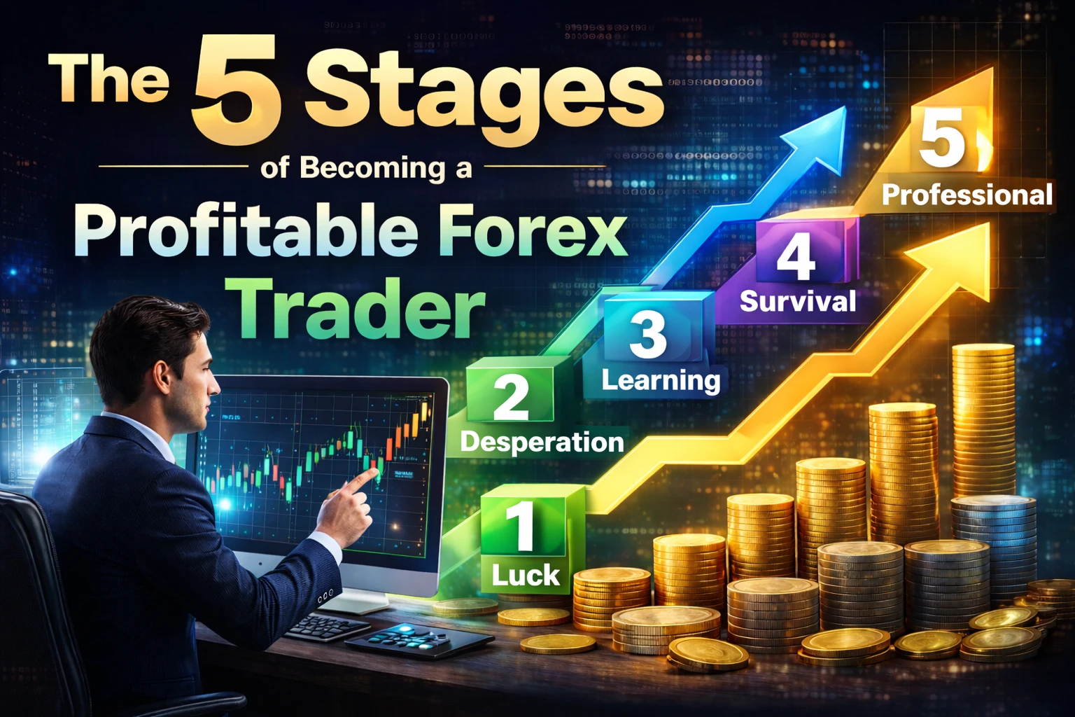 The 5 Stages of Becoming a Profitable Forex Trader: A Realistic Journey from Beginner to Professional